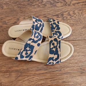 Leopard Print Lucky Brand Sandals sz 6.5 New
